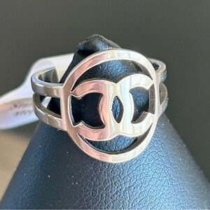 Stainless Steel Silver Monogram Ring